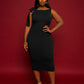 Angela Cotton Bow Detail Bodycon Midi Dress
