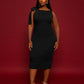 Angela Cotton Bow Detail Bodycon Midi Dress