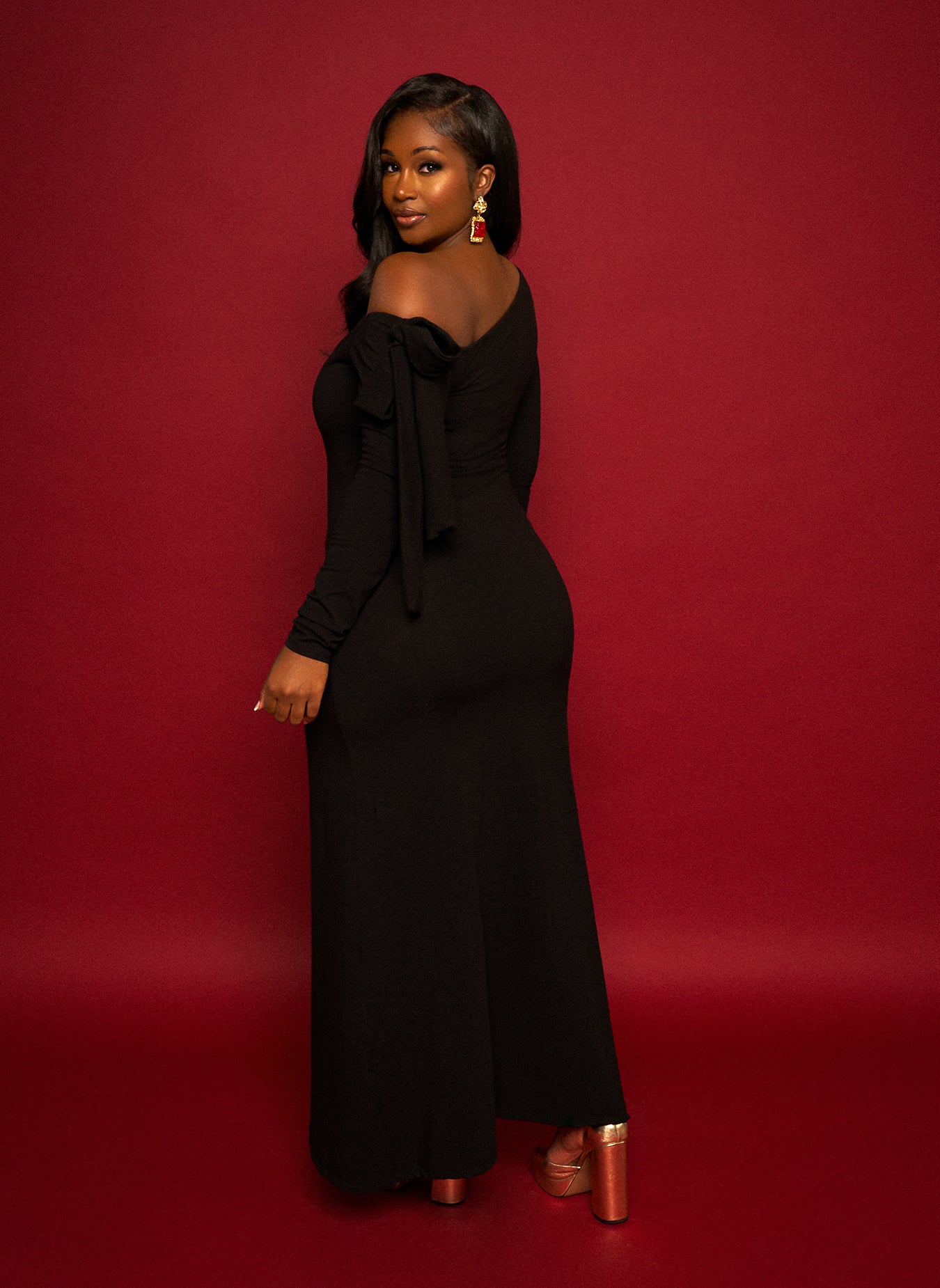 Meira Bow Detail Maxi Slip Dress