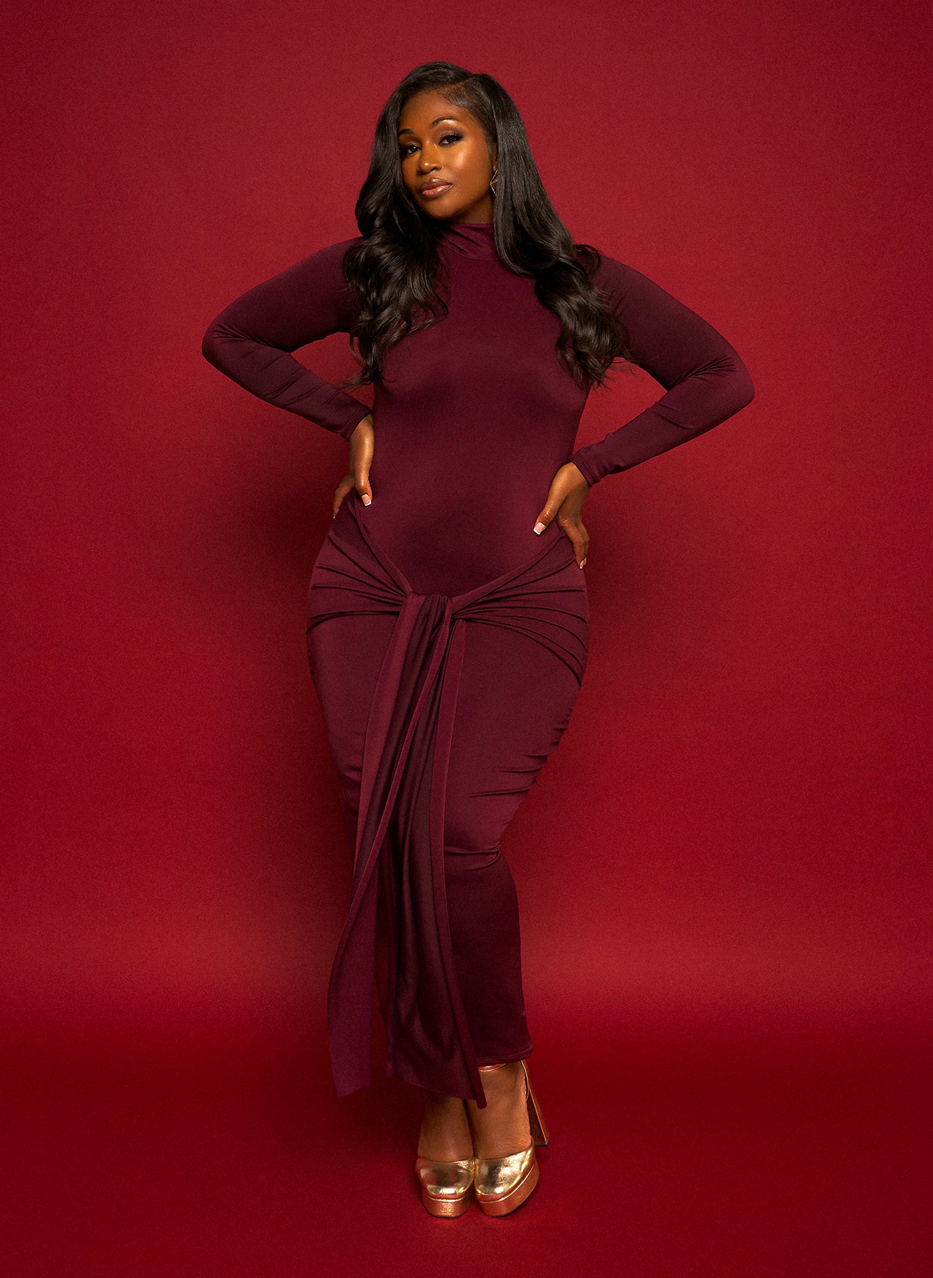 Mary Draped Tie Bodycon Maxi Dress – REBDOLLS