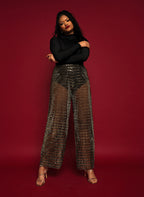 Jovie Shimmer Sheer Wide Leg Pants