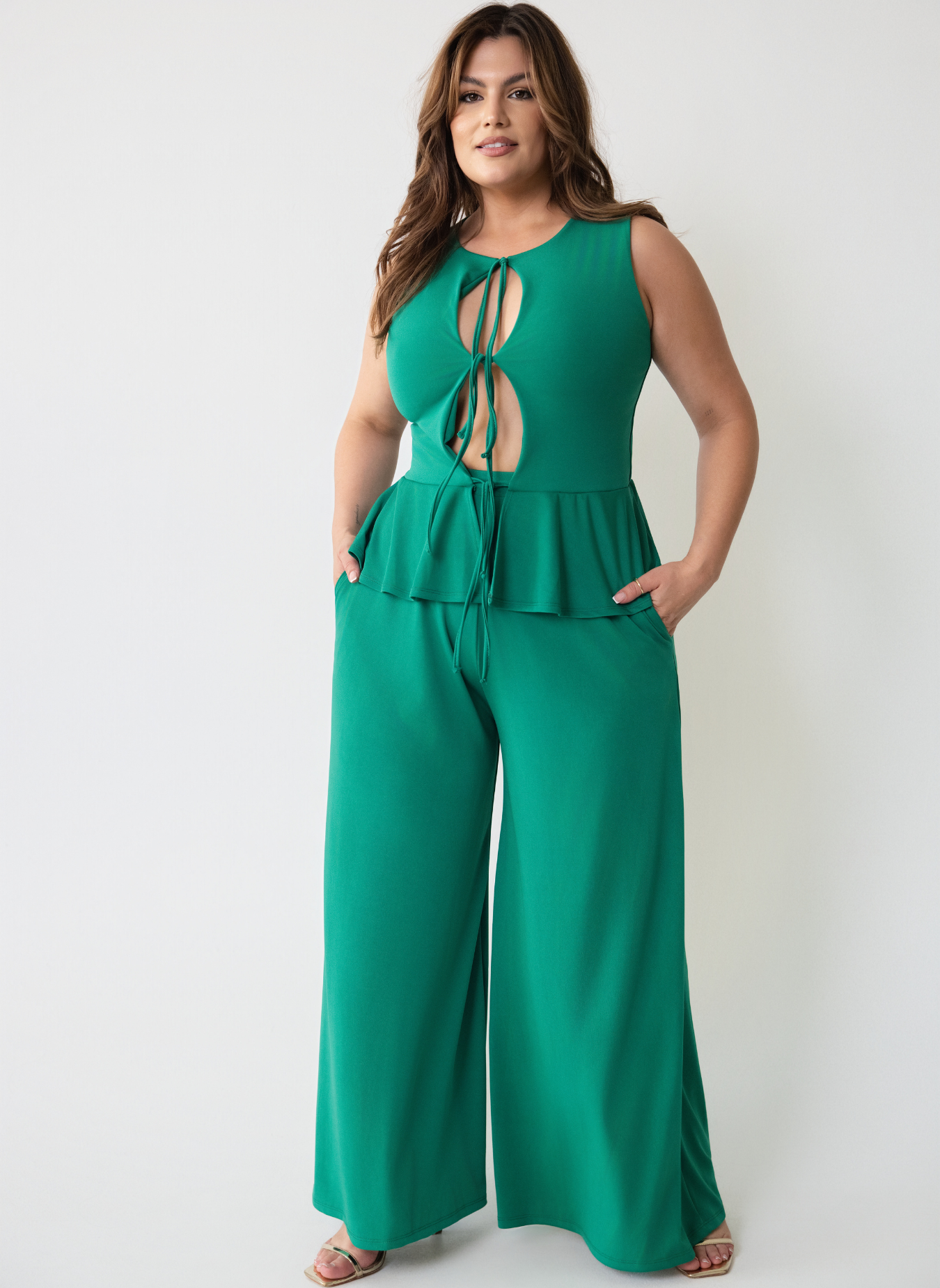 Carina Front Tie Peplum Top