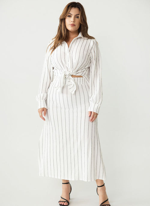 Miranda Striped Collared Top