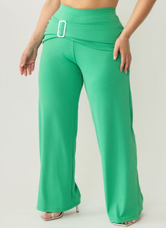 Zelia Wide Leg Pants w. Metal Overlay Detail