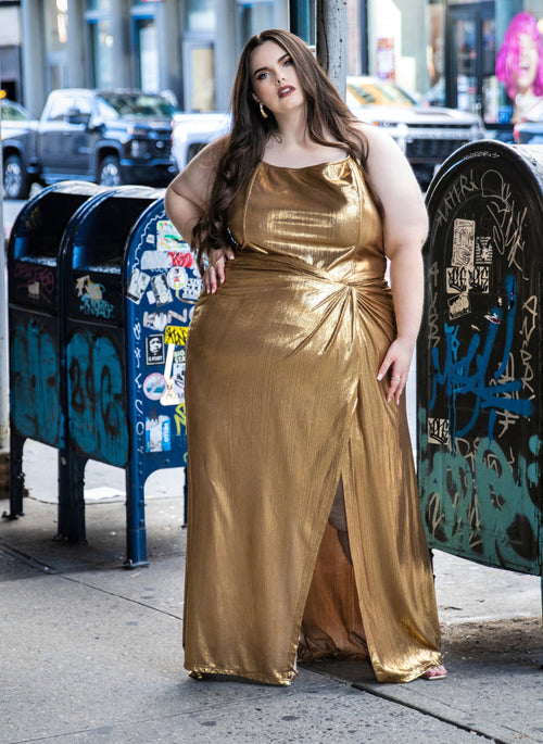 Kimora Metallic Maxi Wrap Skirt