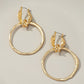 Statement hammered hoop drop earrings