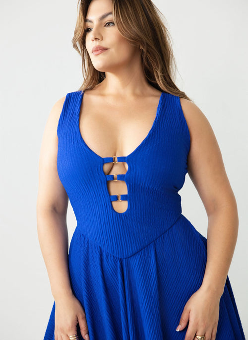 Nylah Dropped Waist Midi Dress