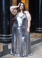 Cicely Liquid Metallic Maxi Slip Dress