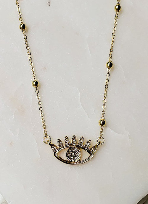 Studded Evil Eye Necklace