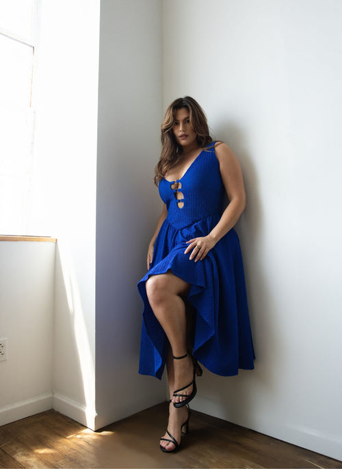 Nylah Dropped Waist Midi Dress