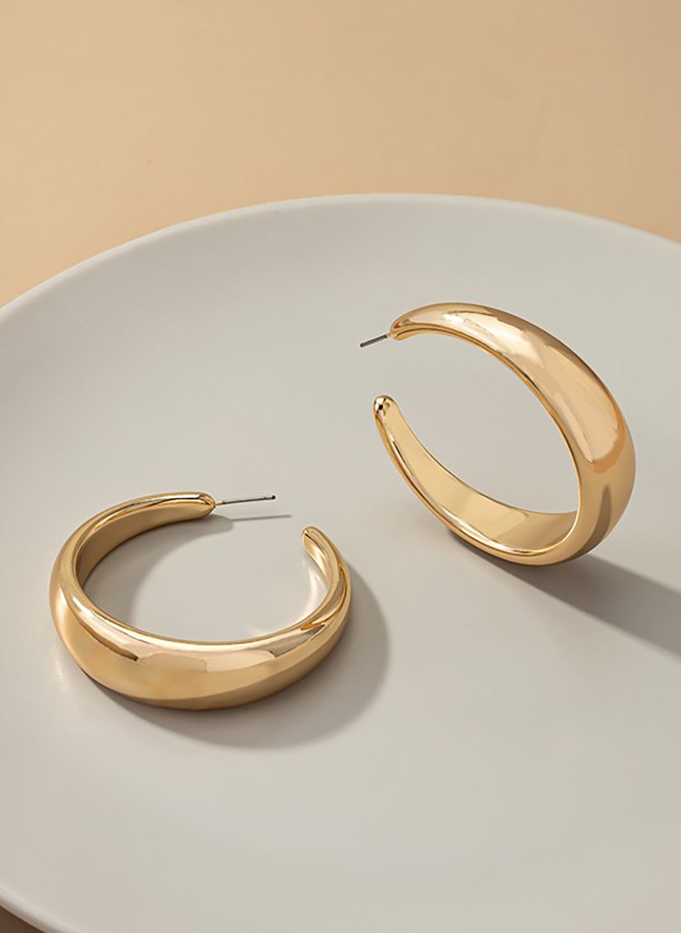 Large Hoop Earrings  - Gold