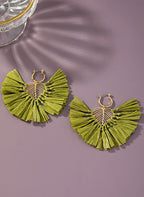 Straw Leaf Drop Earrings