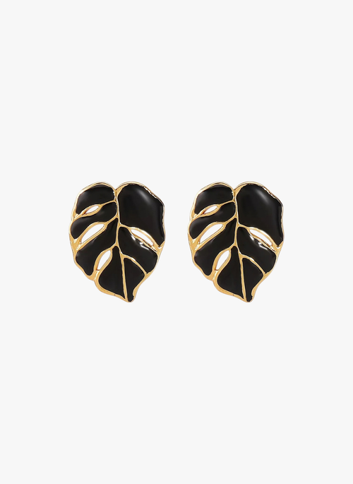 Stainless Steel Leaf Stud Earrings