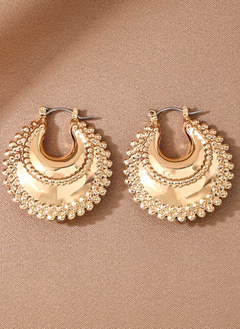 18K Gold-Plated Alloy Crescent Moon Hoop Earrings