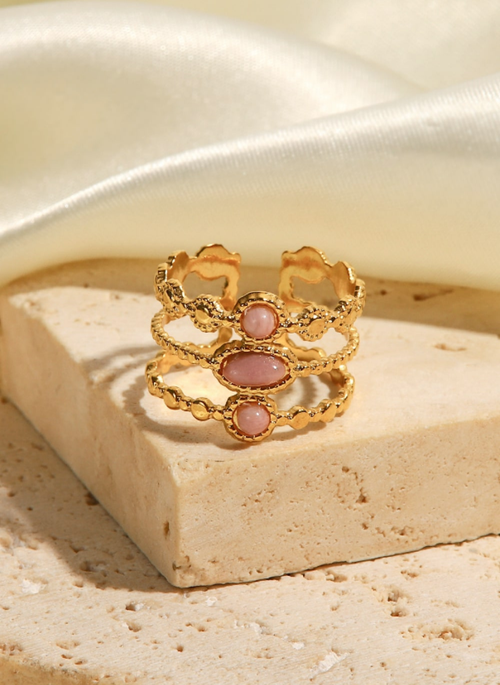 Triple-Layered Stainless Steel Open Ring