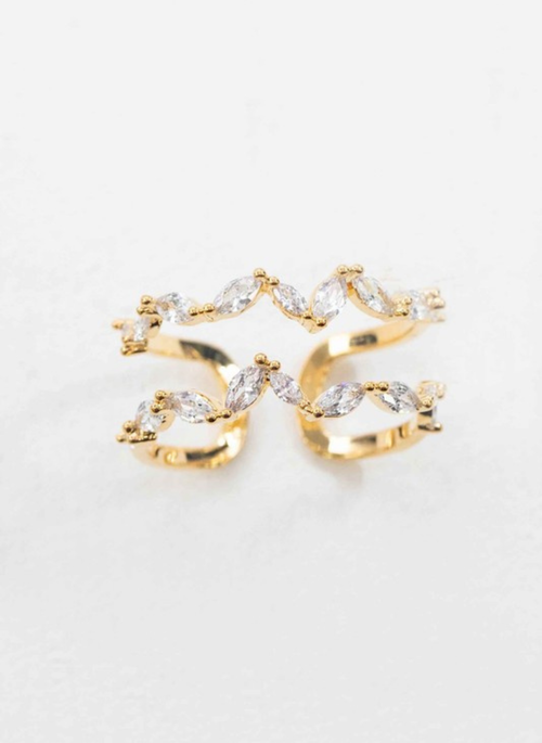 18K Gold Plated Stone Adjustable Ring