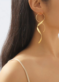 Alloy Spiral Drop Earrings