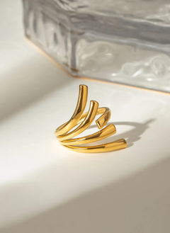 18K Gold-Plated Stainless Steel Irregular Open Ring