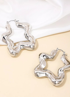 Star Shaped Hoop Earrings