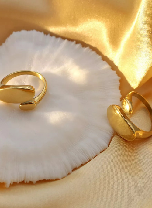 18K Gold-Plated Bypass Ring