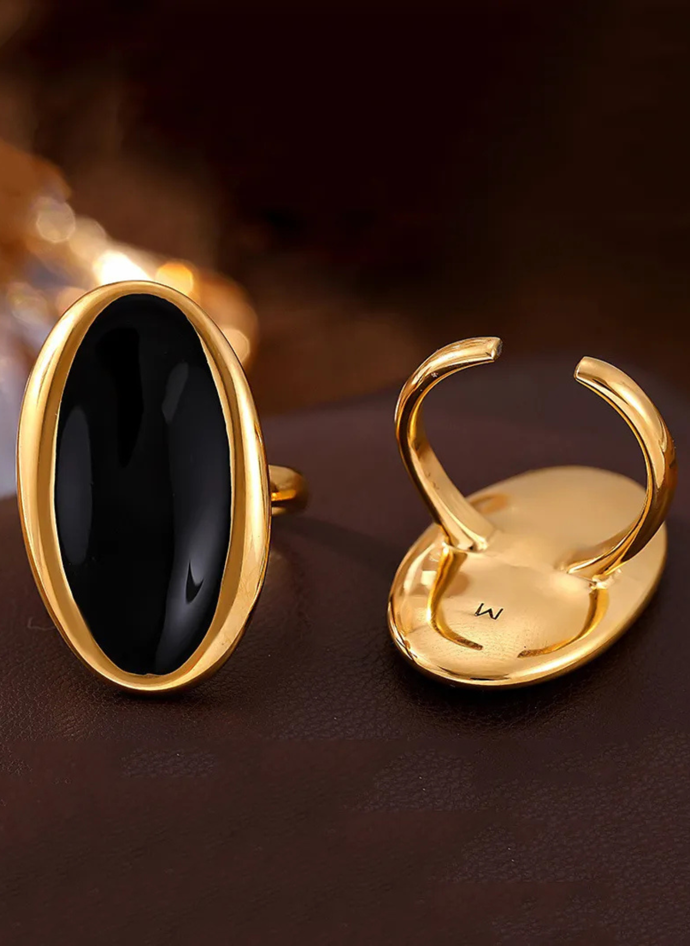 Drip Elliptical Open Ring