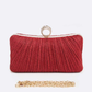 Pleated Metallic Box Clutch Bag