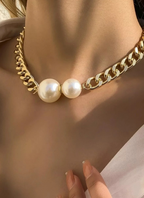 18K Gold-Plated Pearl Necklace