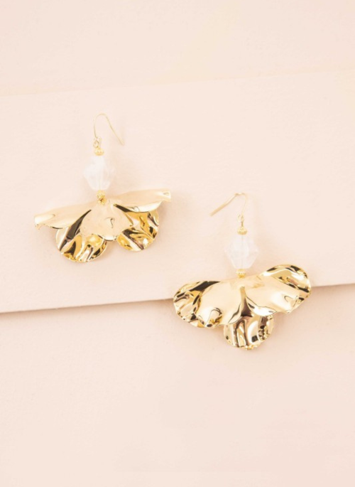 10K Gold Plated Snowdrop Hook Earrings