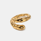 Titanium Steel Gold-Plated Bypass Ring