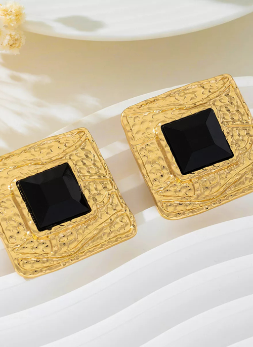 18K Gold-Plated Square Earrings