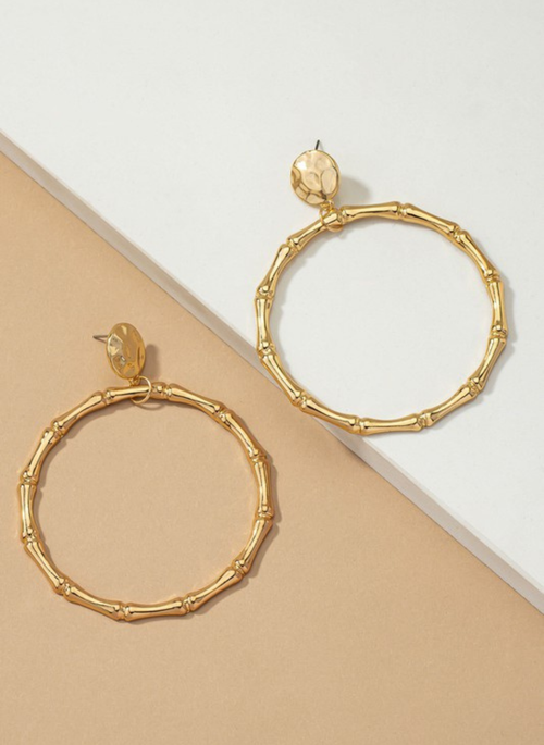 Large statement bamboo hoop earrings