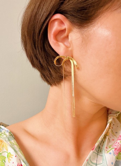 Long Drop Bow Earrings