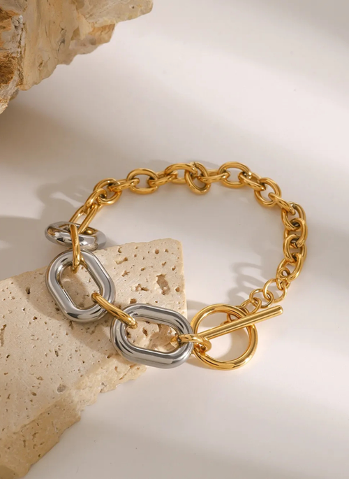 18K Gold-Plated Stainless Steel Chain Bracelet