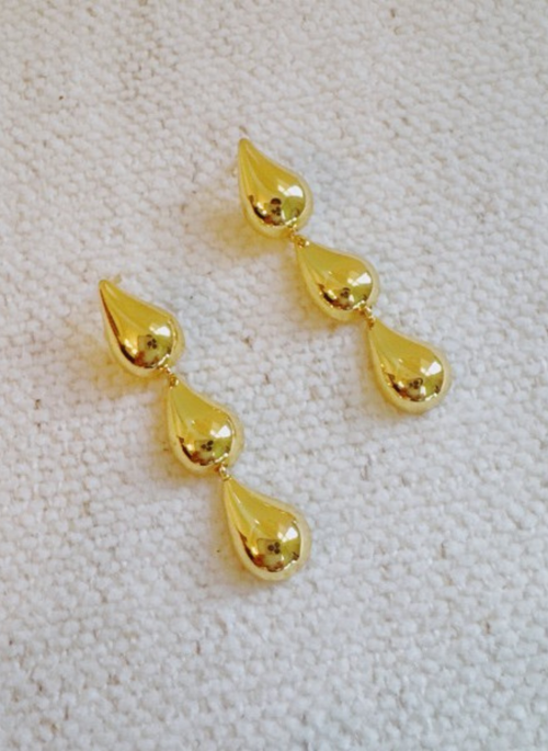 Triple Teardrop Cascade Earrings