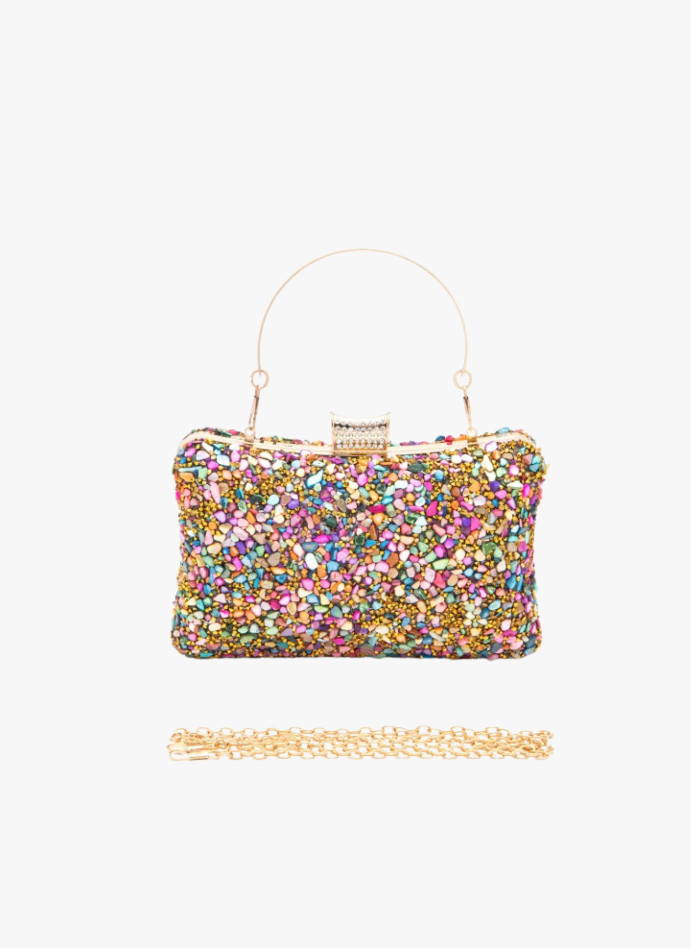 Druzy Stone Iconic Box Clutch Bag