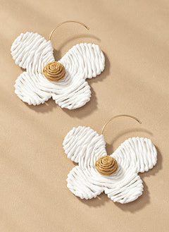 Straw Flower Earrings