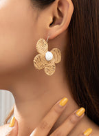 Straw Flower Earrings