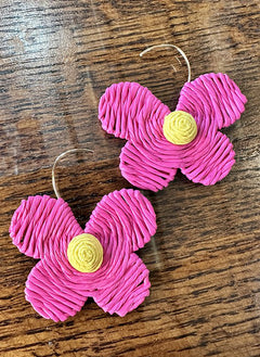 Straw Flower Earrings