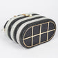 Faux Pearl Handle Rhinestone Statement Bucket Clutch