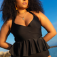 Heatwave Halter Peplum One Piece Swimsuit