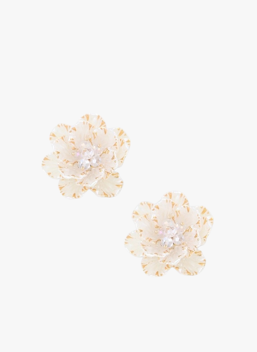 Acrylic Textured Petal Flower Earrings