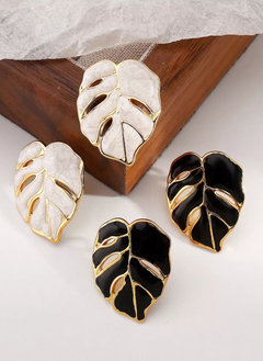 Stainless Steel Leaf Stud Earrings
