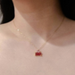 Pink Stone Dainty Necklace