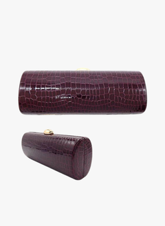 Faux Leather Cylinder Clutch Bag