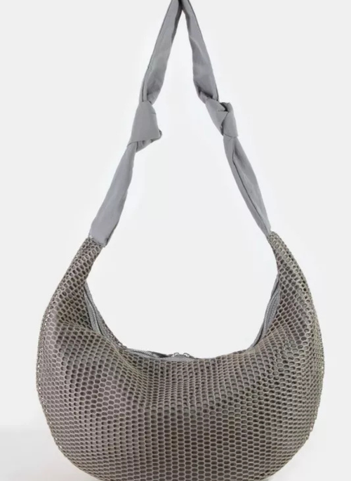 Fame Textured Mesh Knot Shoulder Bag