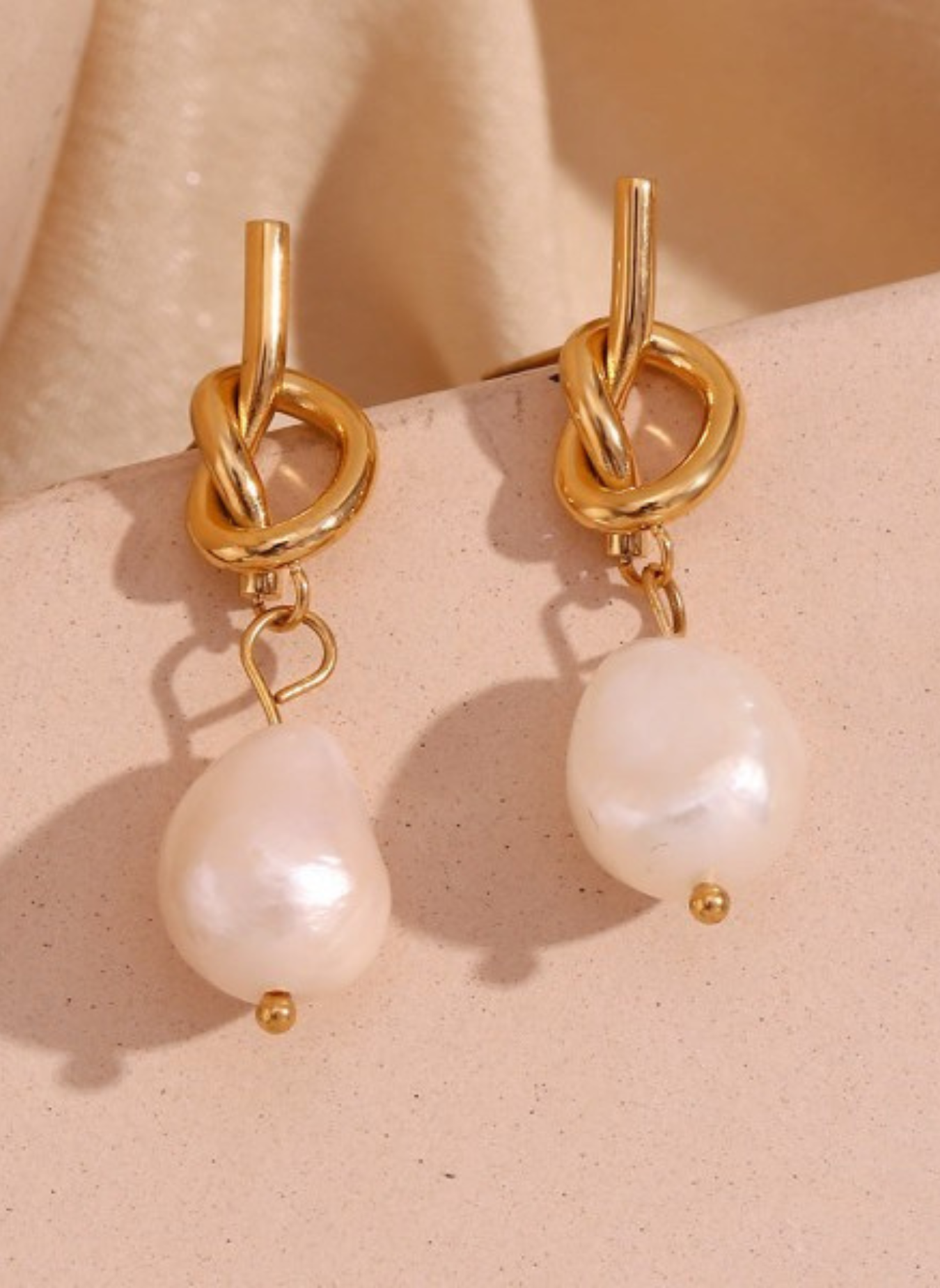 Baroque Pearl Knot Earrings