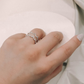 Stone Double Layer Adjustable Ring | Silver