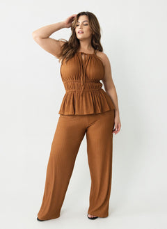 Jianna Peplum Elastic Waist Top