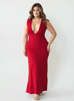 Casey Plunge Neckline Bodycon Maxi Dress