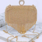 Fringe Rhinestone Convertible Clutch Bag